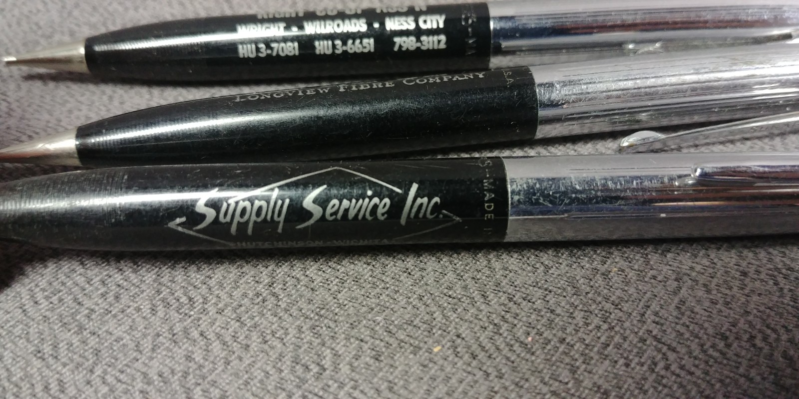 3 1950s+ Sheaffers Mechanical Pencil Right COOP Supply Service Longview Fibre