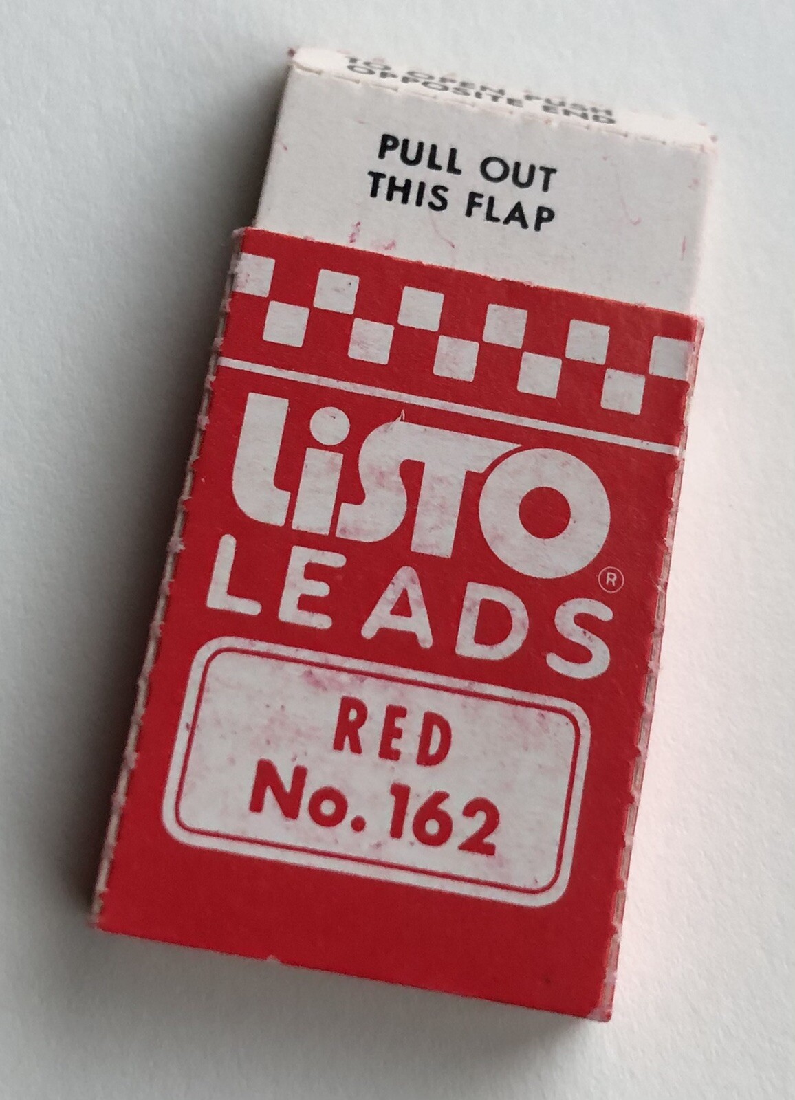 Vintage LISTO Pencil Corporation 4mm Red No. 162 Marking Lead 6 Pack CA USA
