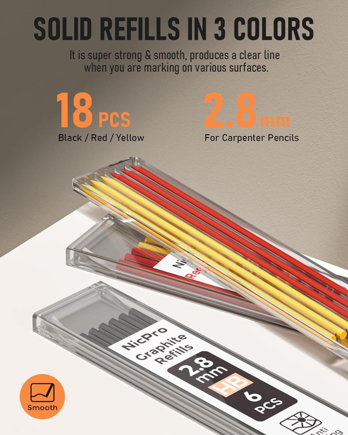 Nicpro 10 Pack Carpenter Pencils Mechanical, Construction Black,Yellow