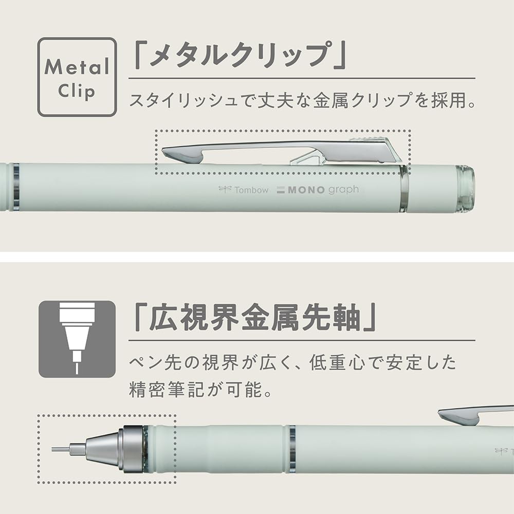 Tombow Mechanical Pencil, 0.5mm, MONO 1 Count (Pack of 1), graish blue