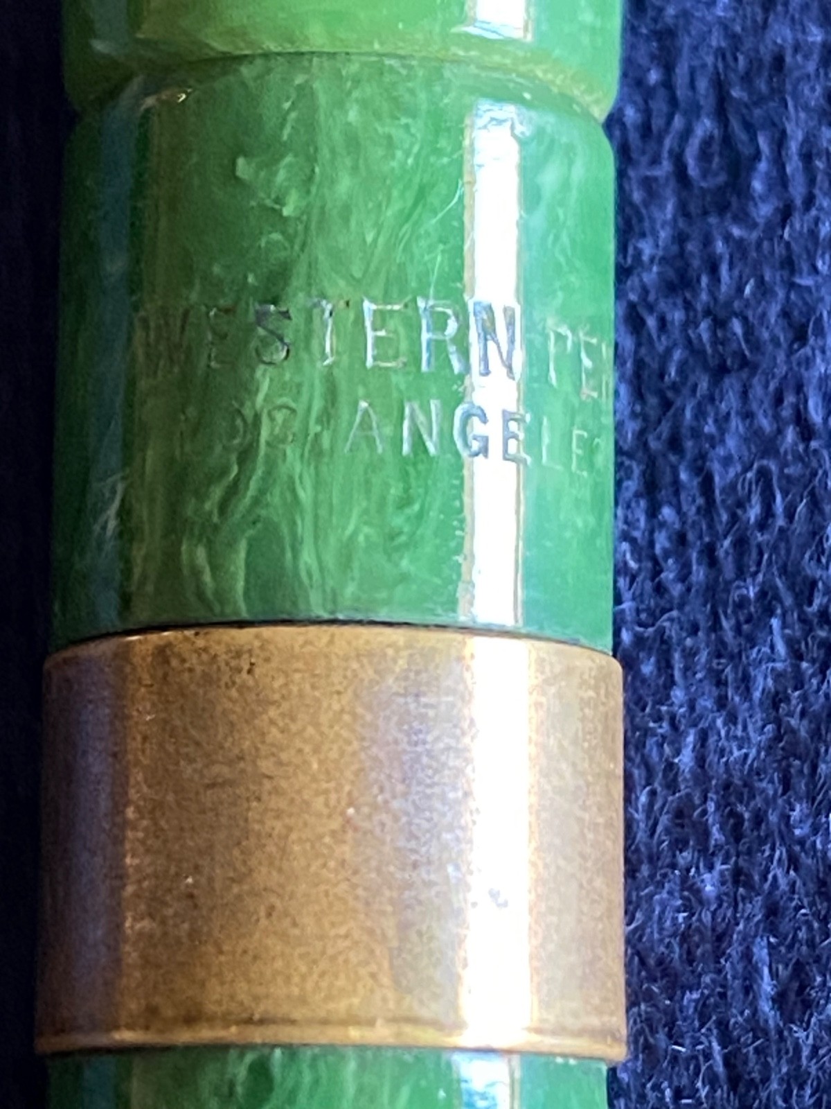 WESTERN PENCIL CO Los Angeles Jade Green Celluloid Mechanical Pencil 1920’s/30’s