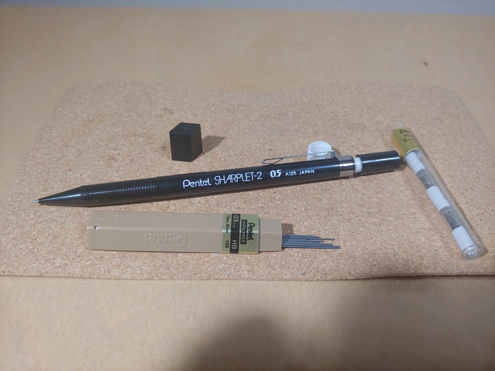Vtg Pentel Sharplet-2 A125 0.5mm Mechanical Pencil, HB Lead, Z2-1 Eraser Refills