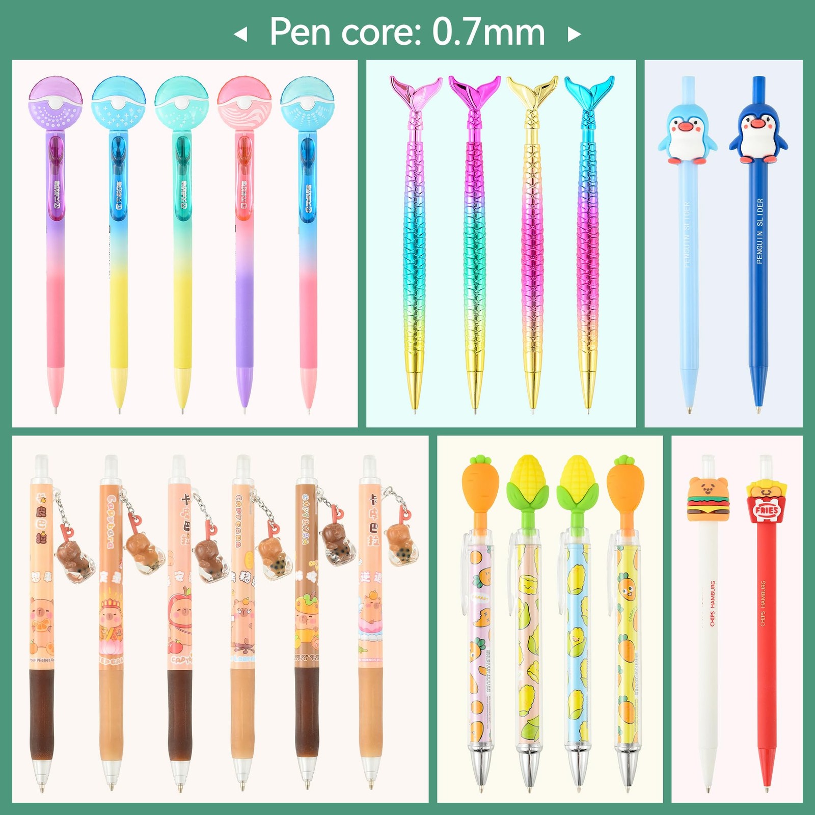 Jollin 12PCS Cute Kawaii Mechanical Pencils 12 Count (Pack of 1), style mixed