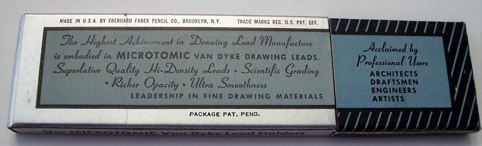 Vintage Pack of 6 Eberhard Faber Microtomic 6100 3H 17 Degrees Pencil Leads
