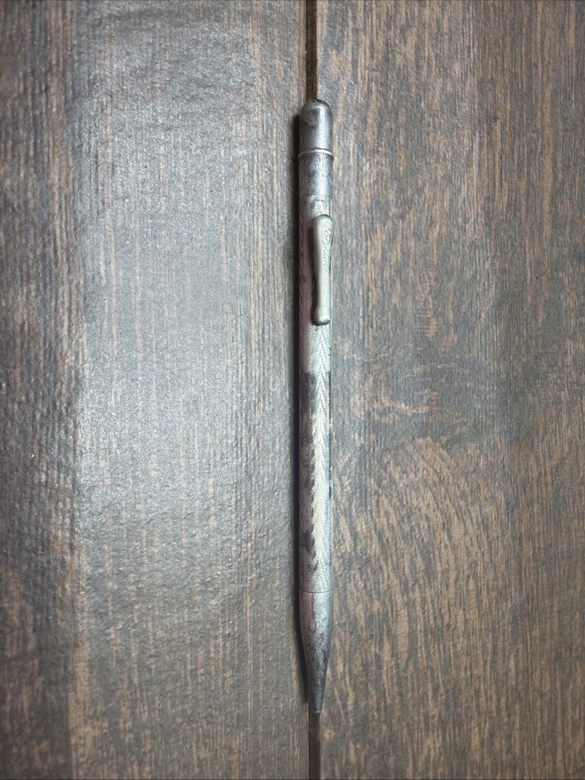 Vintage Conklin Pat metal Mechanical Pencil Chevron Pattern