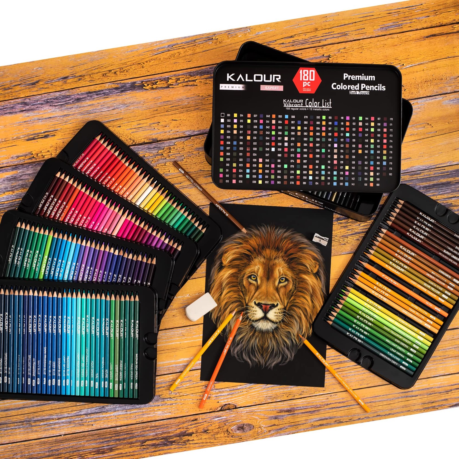 KALOUR 180 Colored Pencil Set for Adults 1 Count (Pack of 180), Multicolor