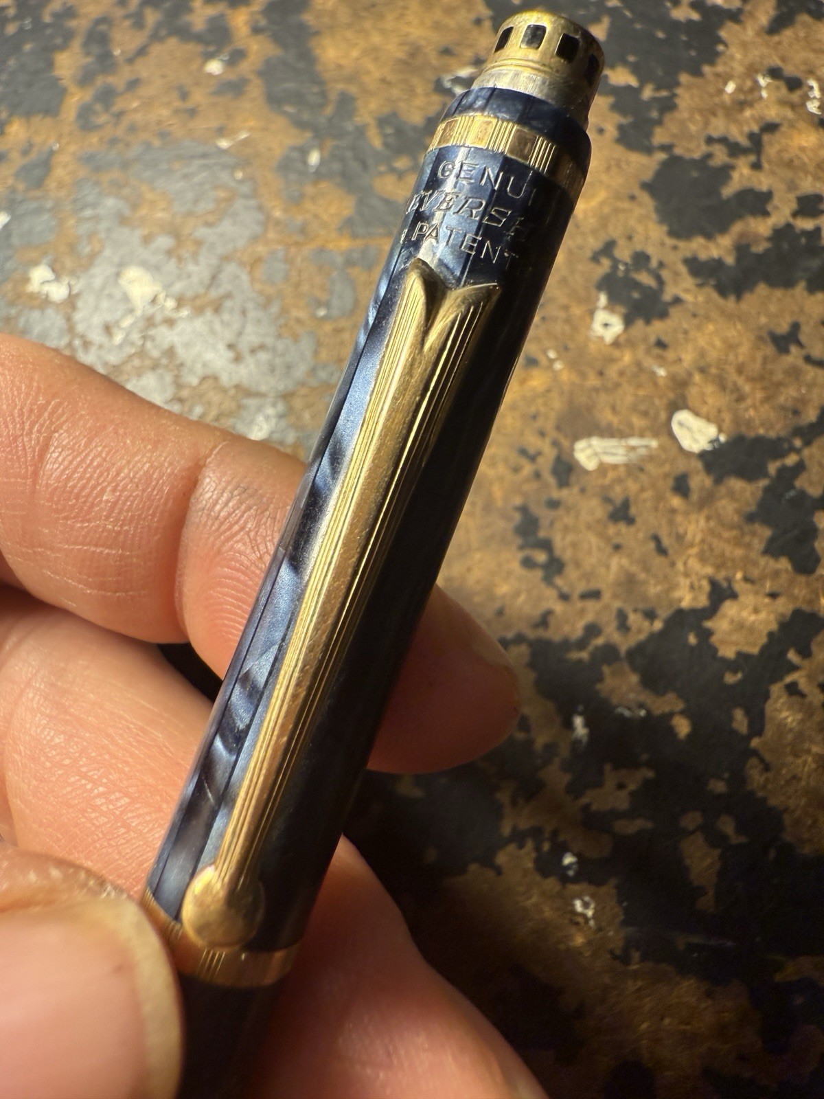 vintage wahl eversharp push Top Gold Blue Black Pearl Mechanical pencil READ