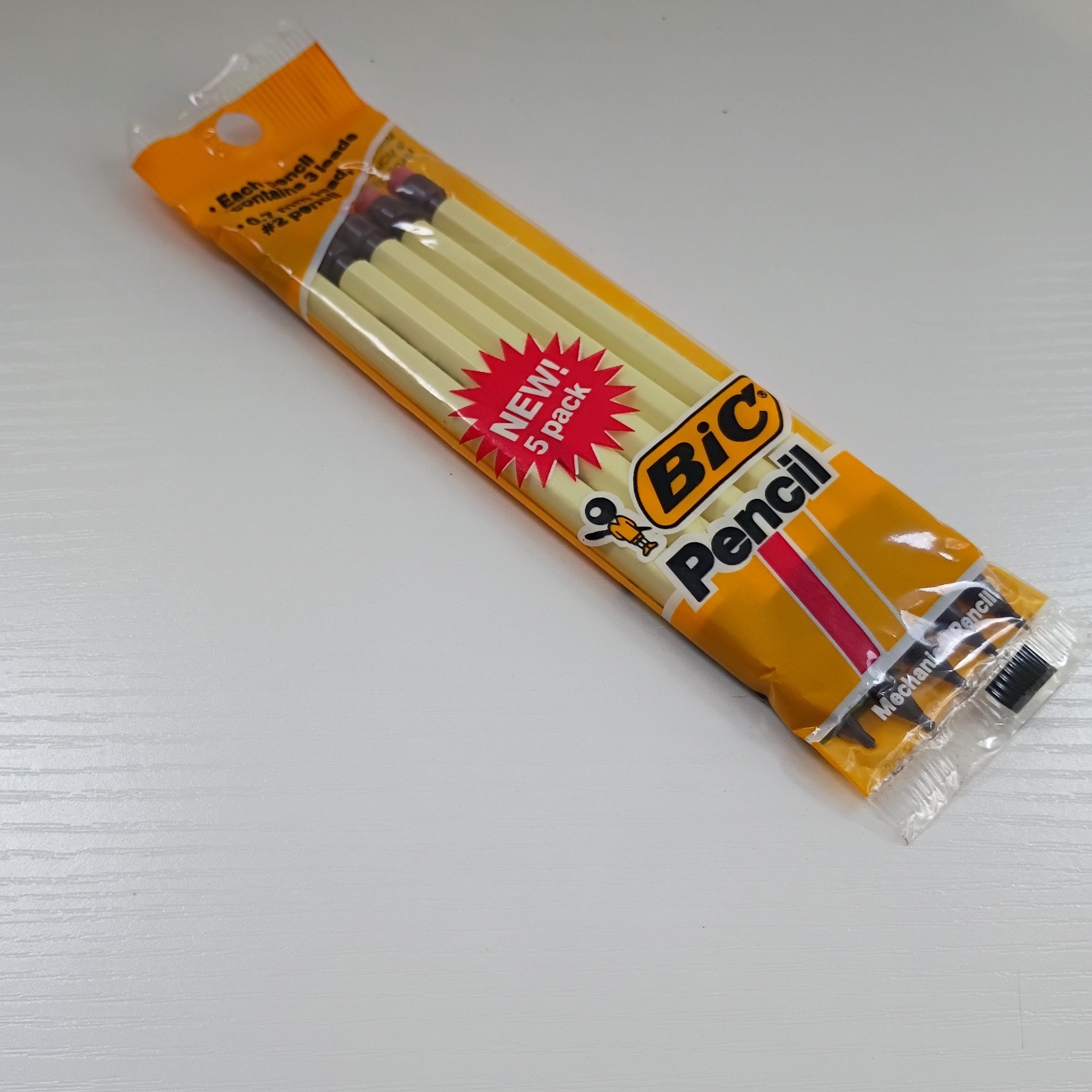 Sealed NEW Vintage 1985 BIC Pencil Mechanical 5 Pack France 0.7mm MPP5 NOS