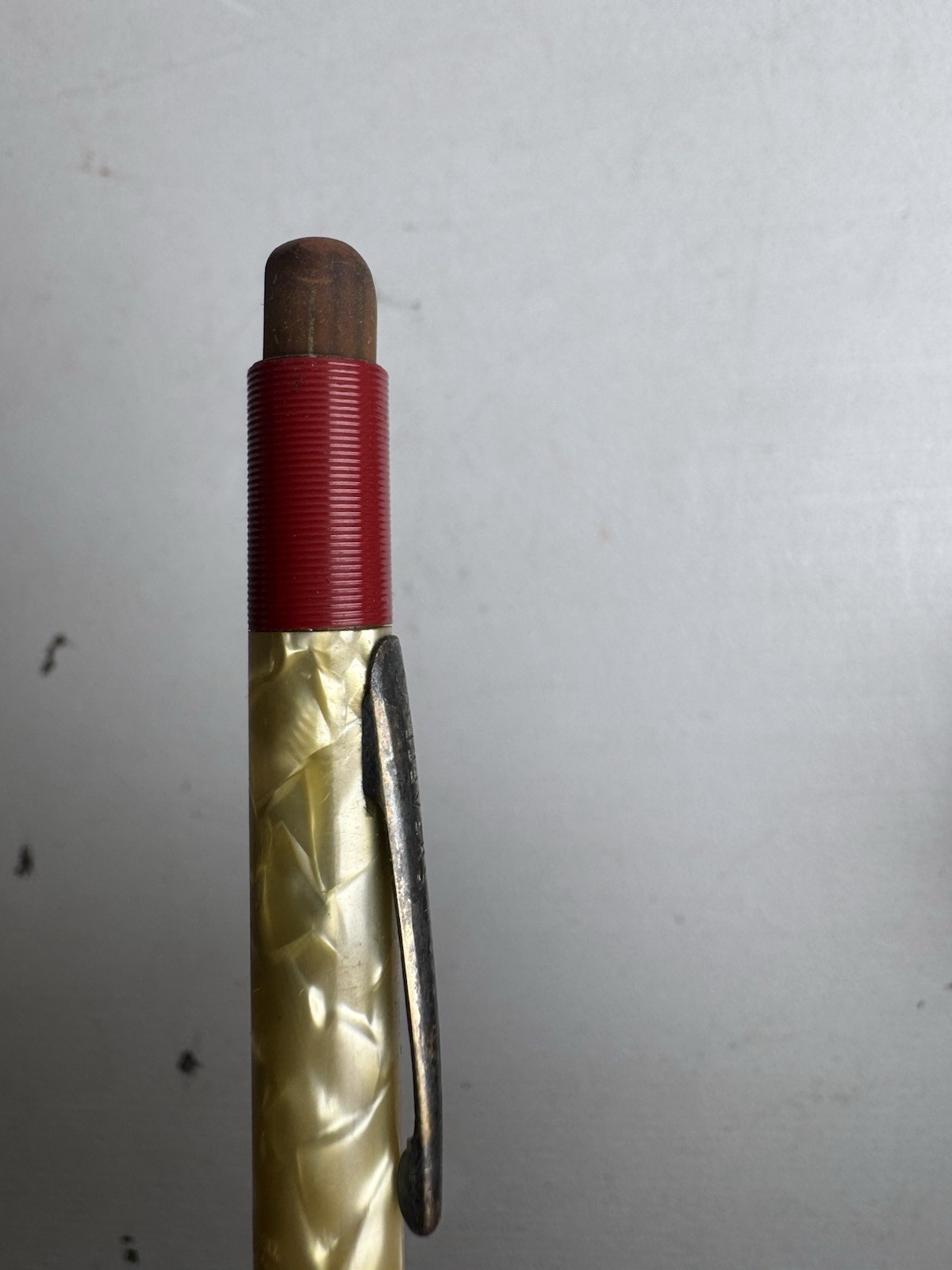 Vintage Sheaffer’s Mechanical Pencil Crimson Red & Pearl Marbled #150 USA Made
