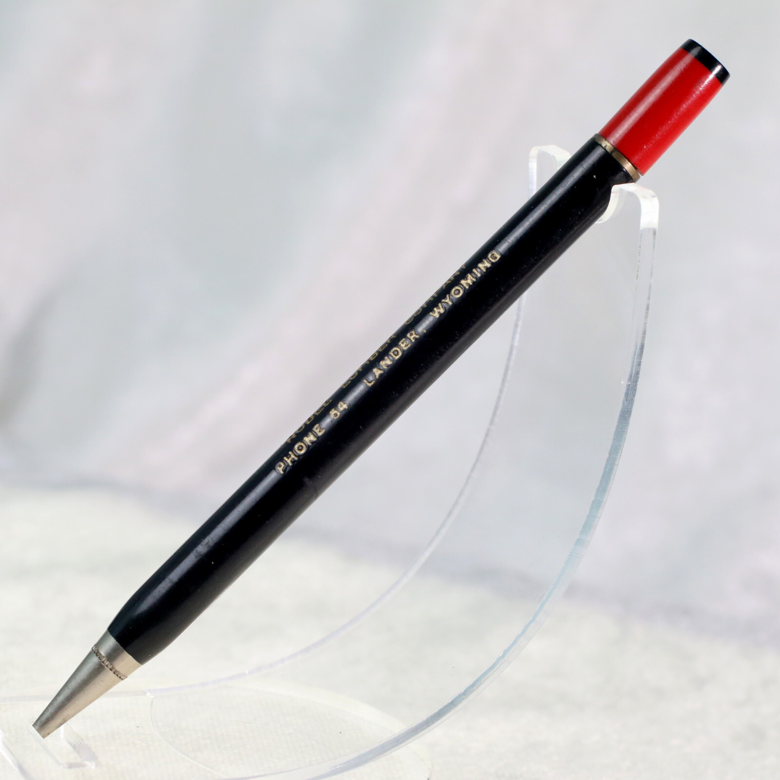 1930’s Black Red Celluloid Wyoming Lumber Advertising Osborne Mechanical Pencil