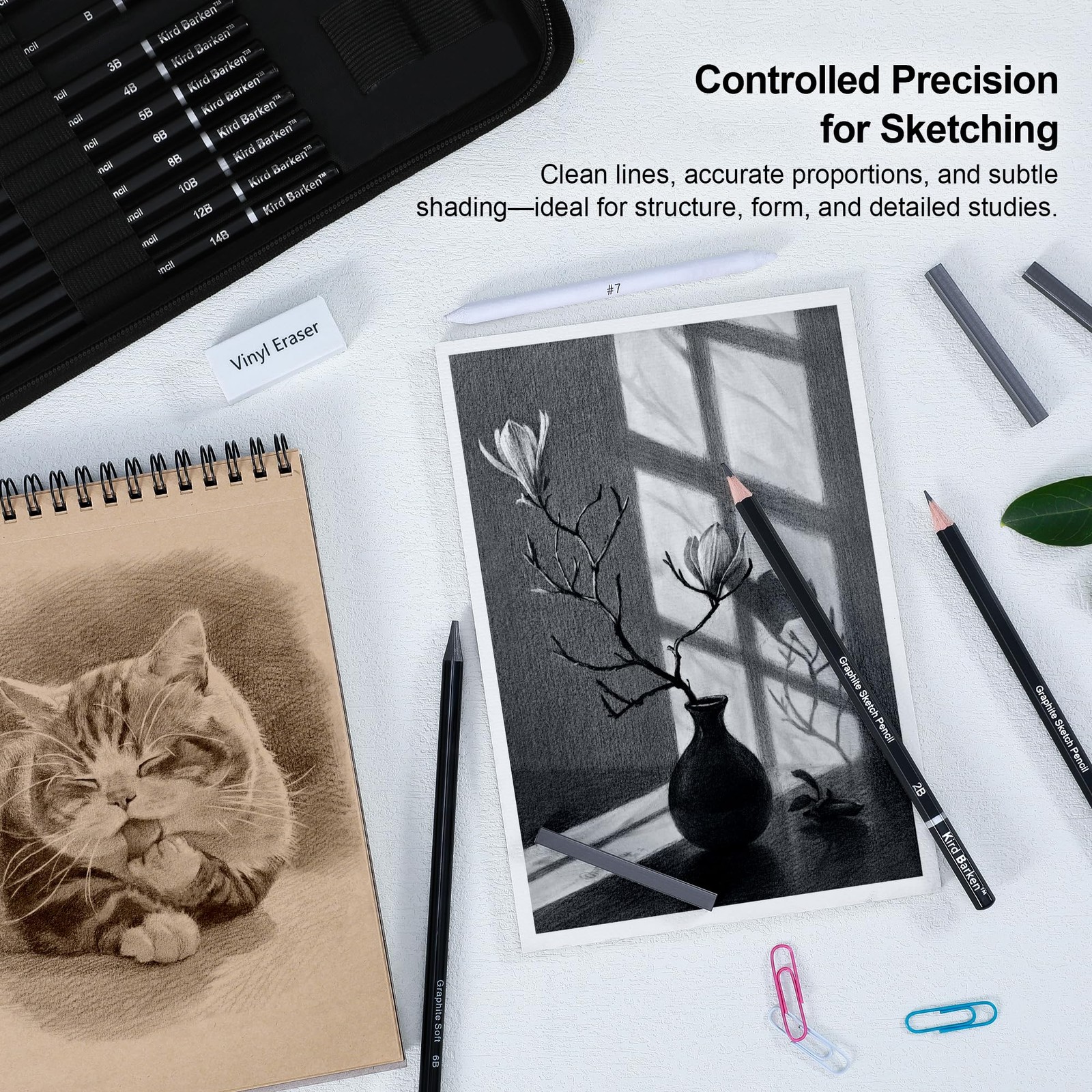 Kird Barken 112 PCS Professional Drawing Set Sketch Kit with Multicolored