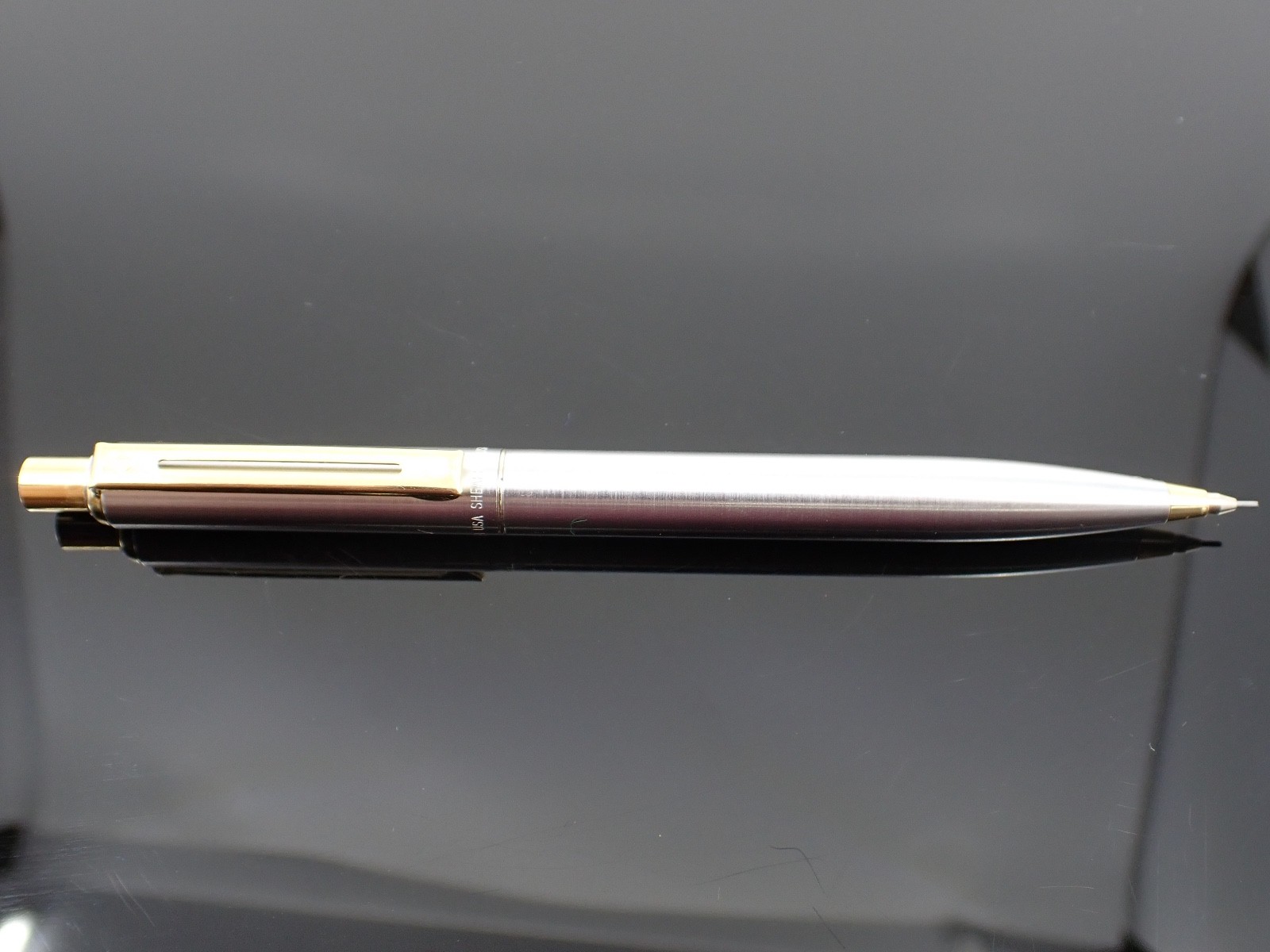 Sheaffer USA Mechanical Pencil • 0.7mm • Stainless Steel & Gold Trim • Vintage
