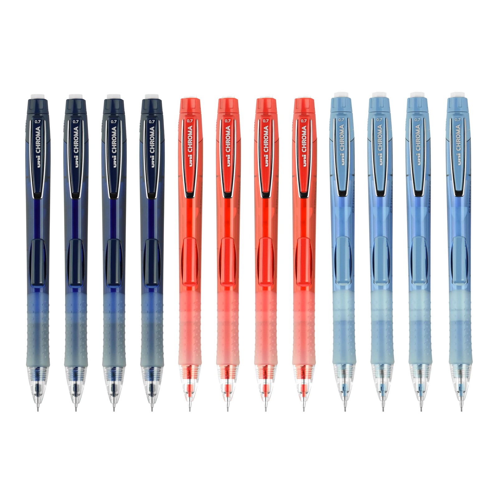 Uniball Chroma Mechanical Pencils 12 Pack 0.5mm Assorted Colored Barrels School