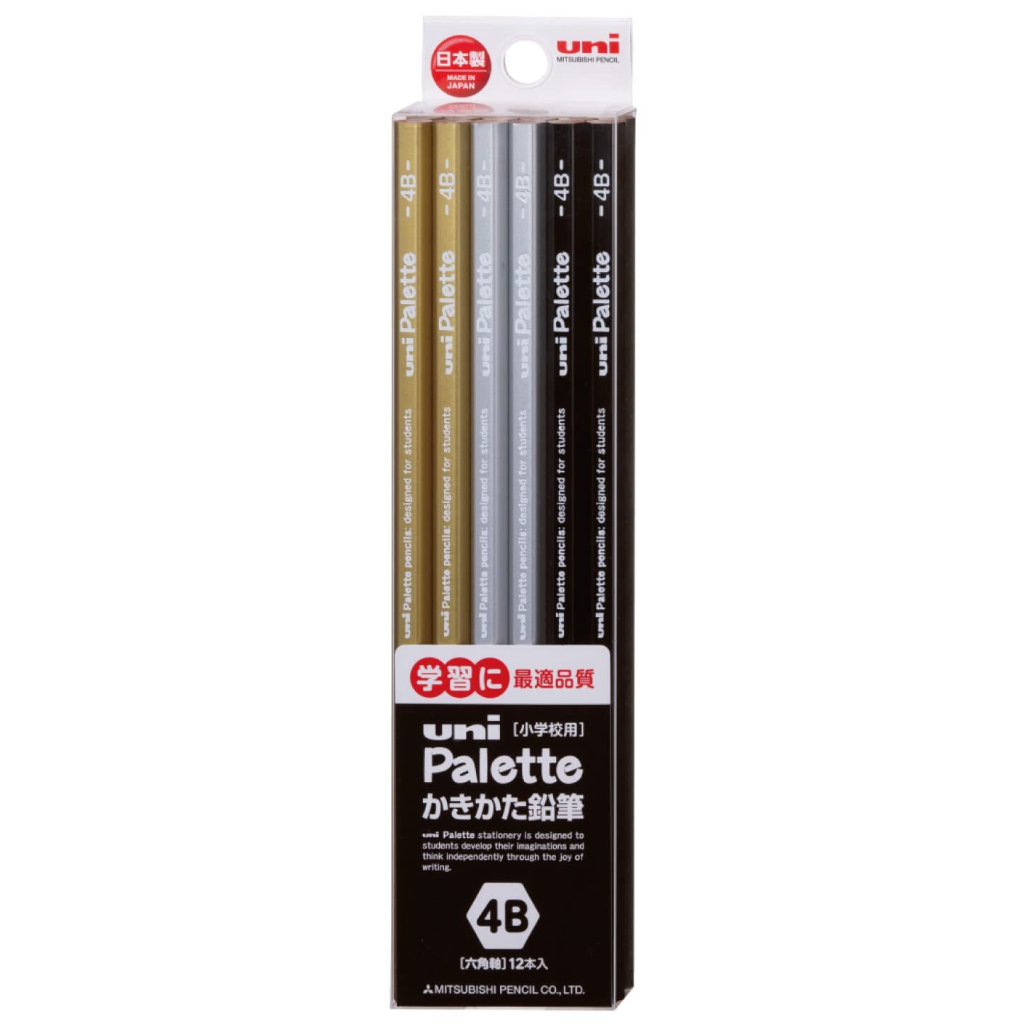 mitsubishi pencil Kakikata Pencil Uni Palette 4B Black 1 Dozen K56174B