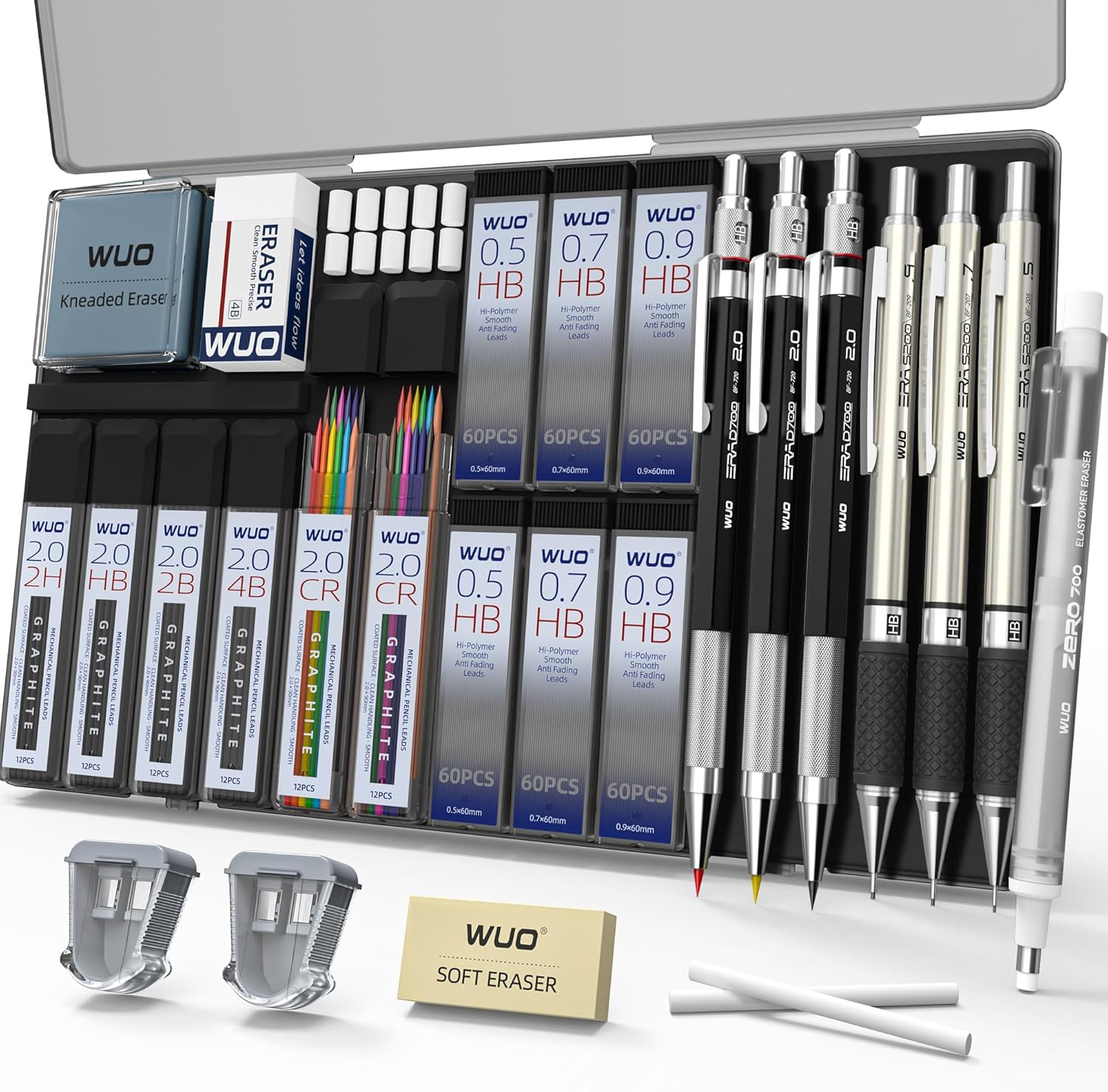 36PCS Mechanical Pencil Set with Case, Metal Drafting Pencil 0.5, 0.7, 0.9Mm & 3