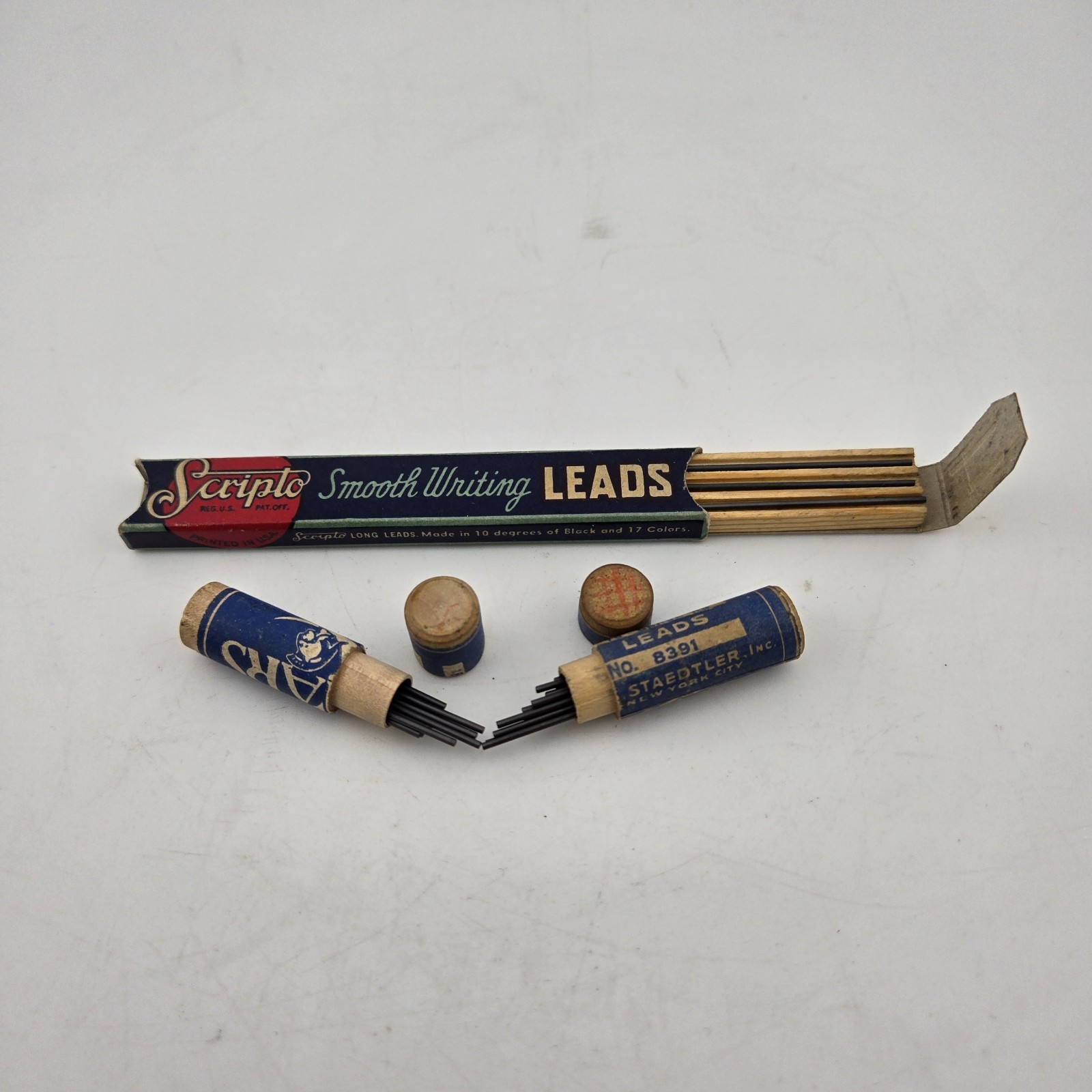 Lot Vtg Mechanical Pencil Leads Staedtler MARS Scripto HB Black Pencil Refills