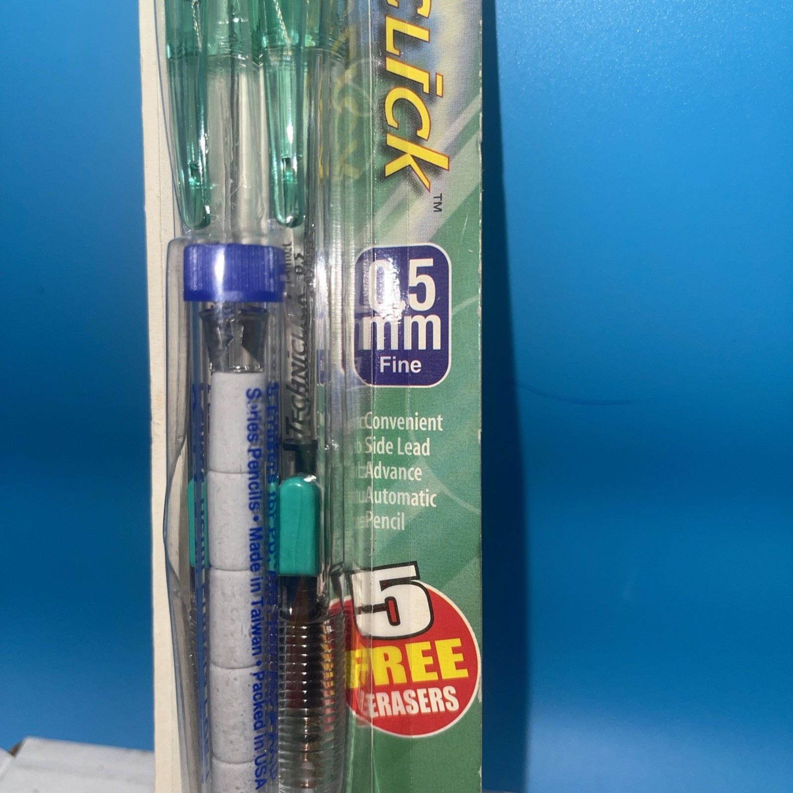 Pentel PD105TBP2-K6 08195 Techniclic Mechanical Pencil Side click 0.5mm Green