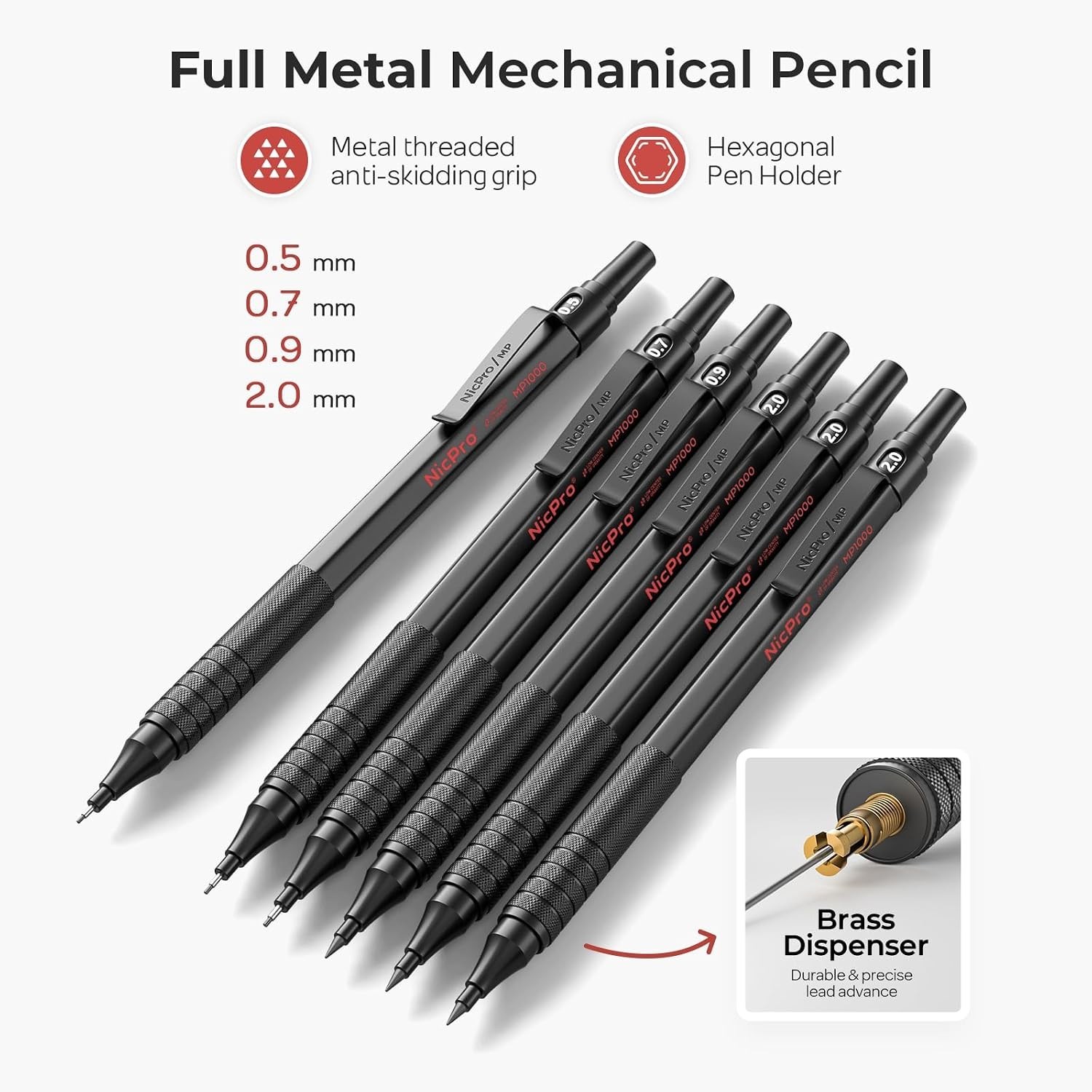 Artist Set with Mechanical Pencils & Leather Case