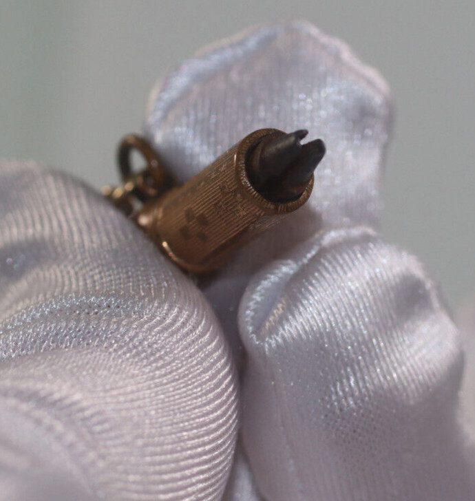 Antique Victorian Mini Mechanical Watch key with chain part