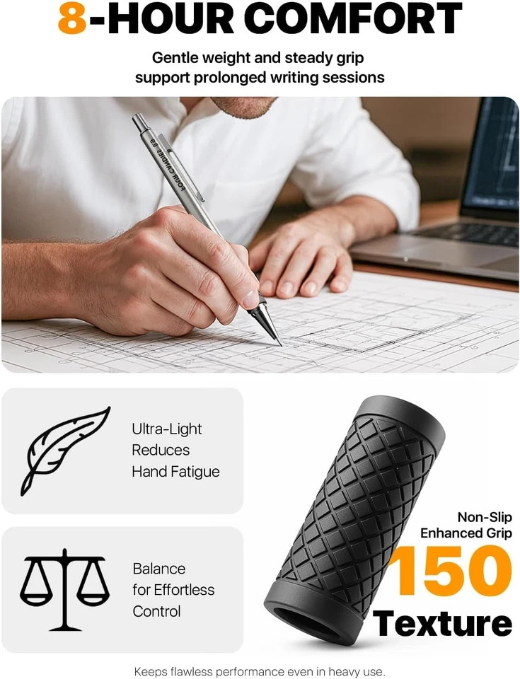 Metal Mechanical Pencil Set – 3PCS 0.9Mm Art Mechanical Pencils & 360PCS HB Lead