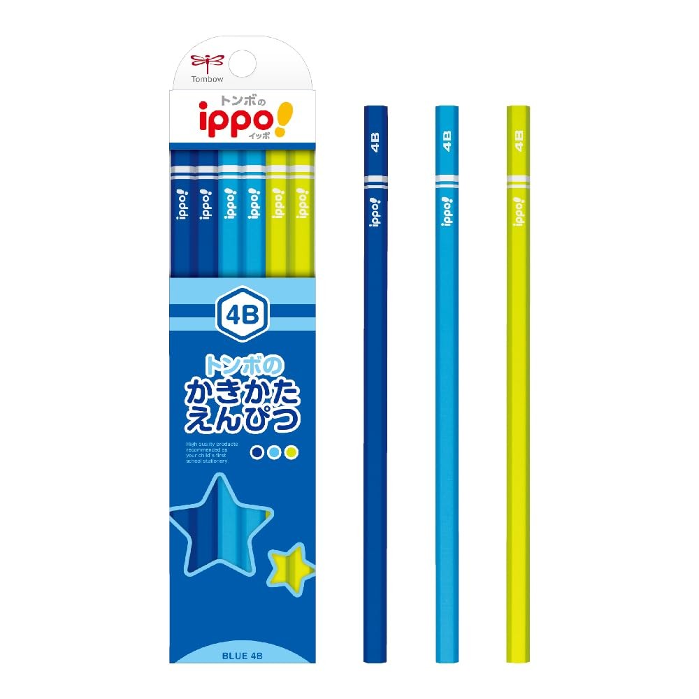 Tombow ippo! Writing Pencil 4B Plain Blue KB-KPM04-4B