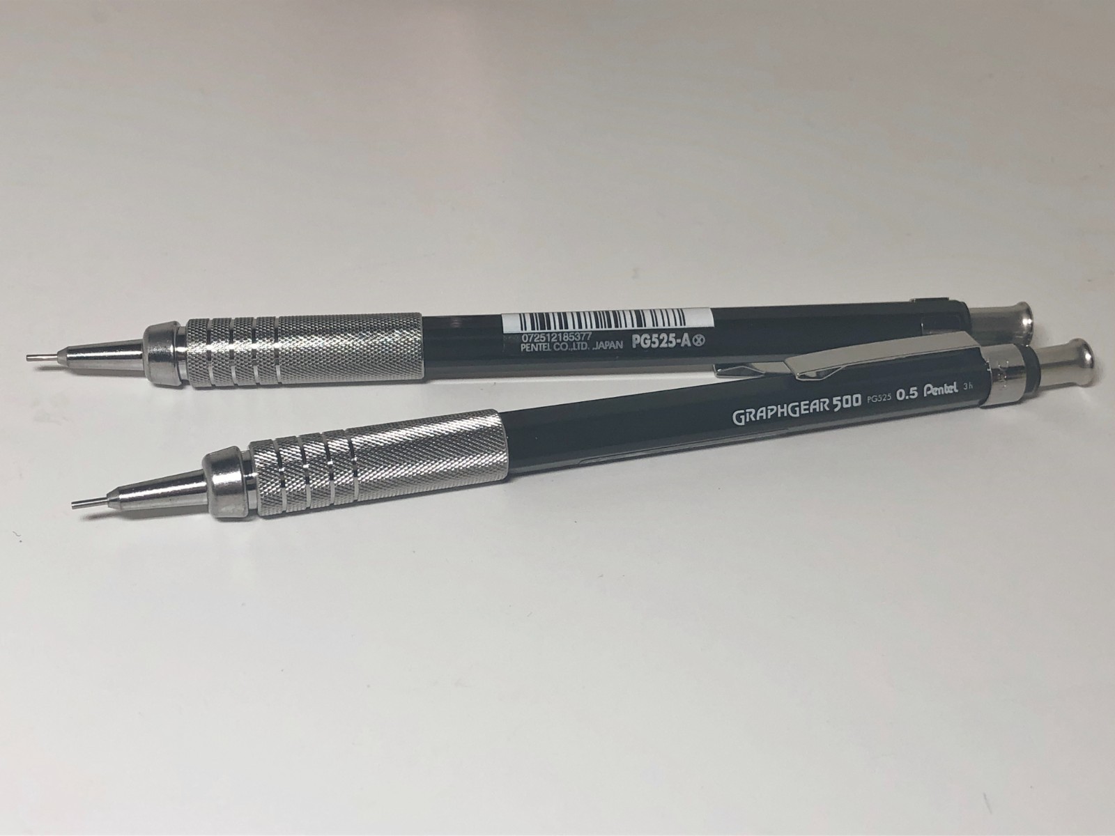 Pentel Graph Gear 500 Automatic Drafting Pencil Black Silver PG525A Lot of 2