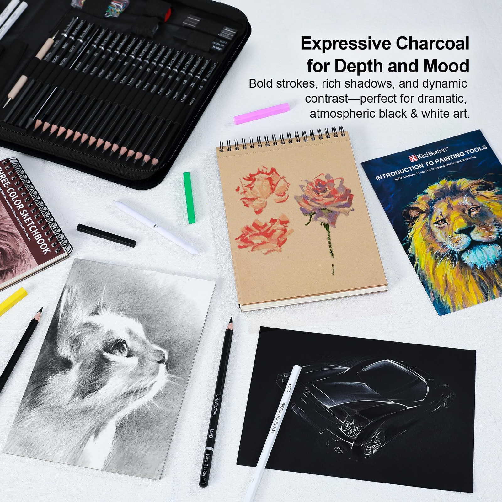 Kird Barken 112 PCS Professional Drawing Set Sketch Kit with Multicolored