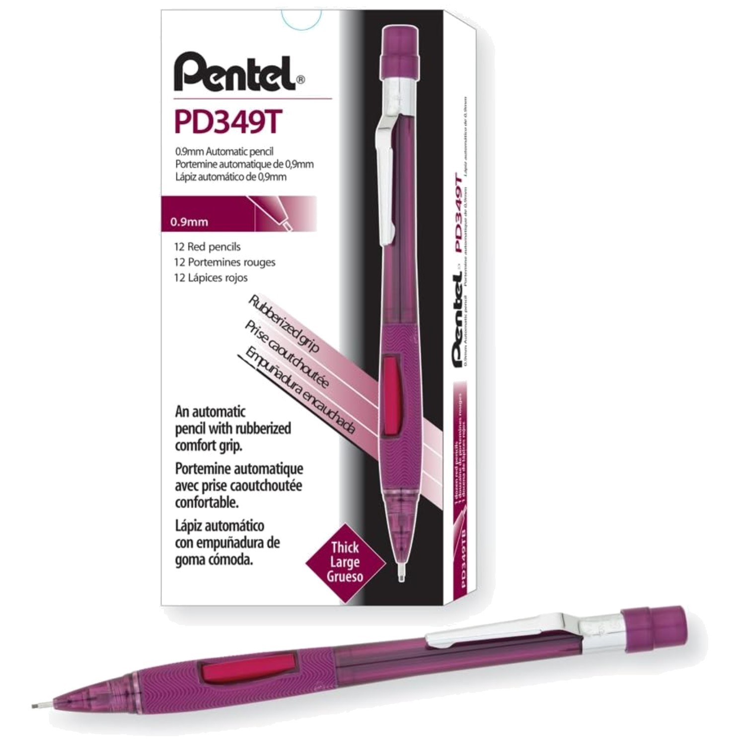 Quicker Clicker Side Advance Pencil, 0.9mm Lead, Box of 12