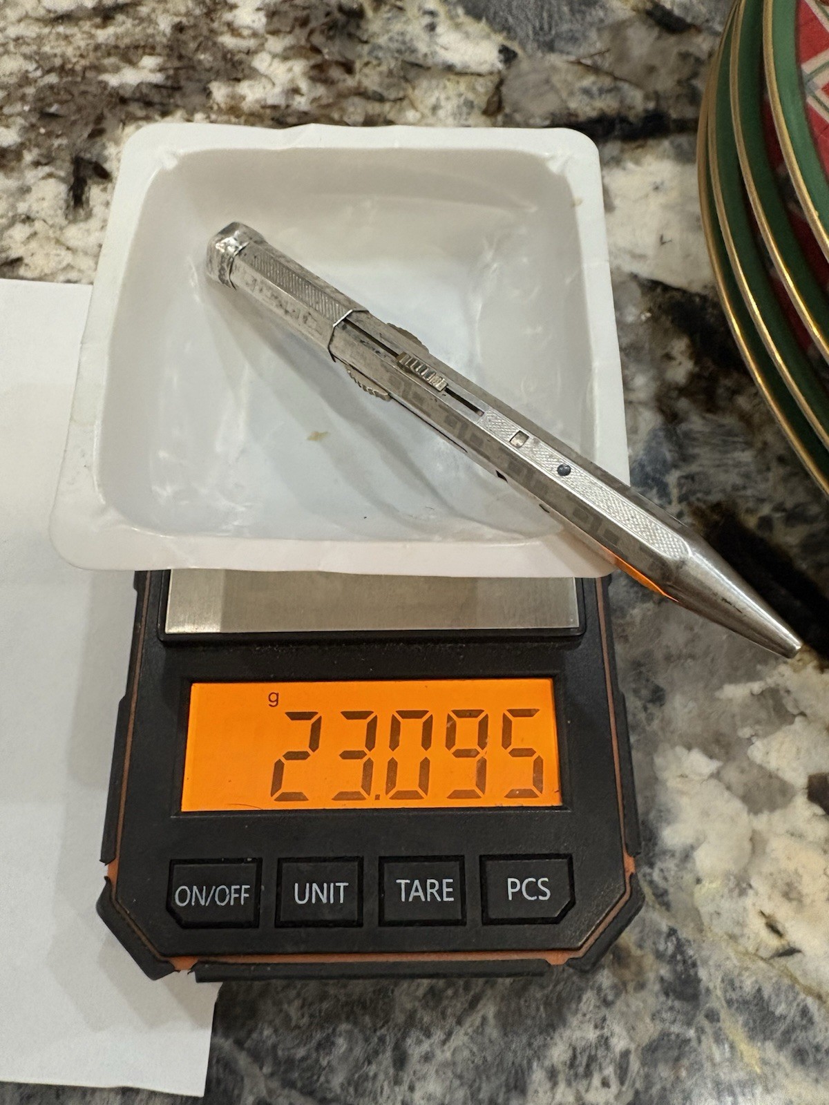 Antique 900 Silver 23.095g Ornate Mechanical Pin Marked 900