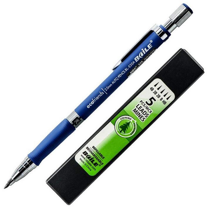 2.0mm 2B Lead Holder Automatic Mechanical Art Drawing Drafting Pencil 5 Lead