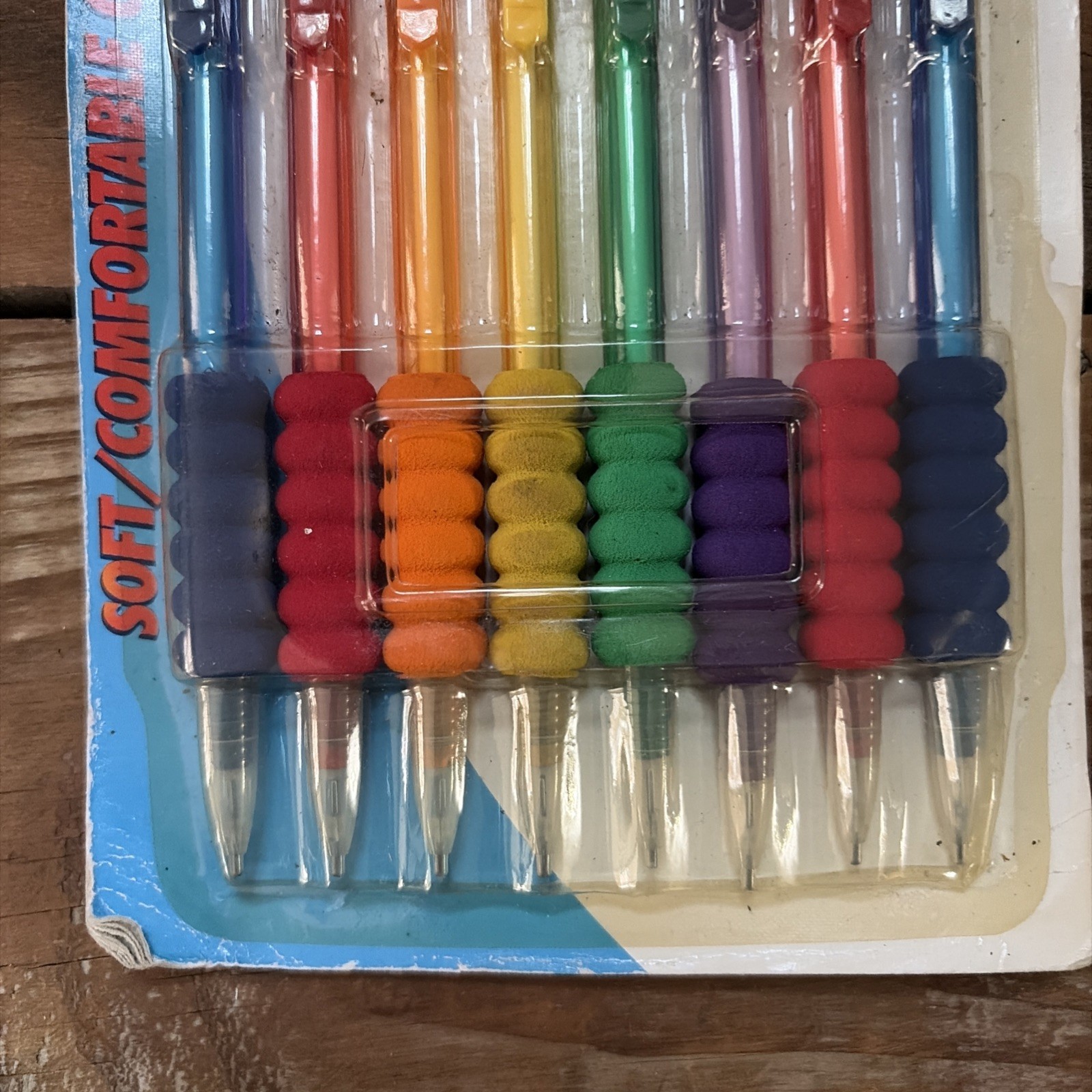Vtg Mechanical Pencil Squishy Cushion Sof Grip Multi Color 8 pack .7mm Lead