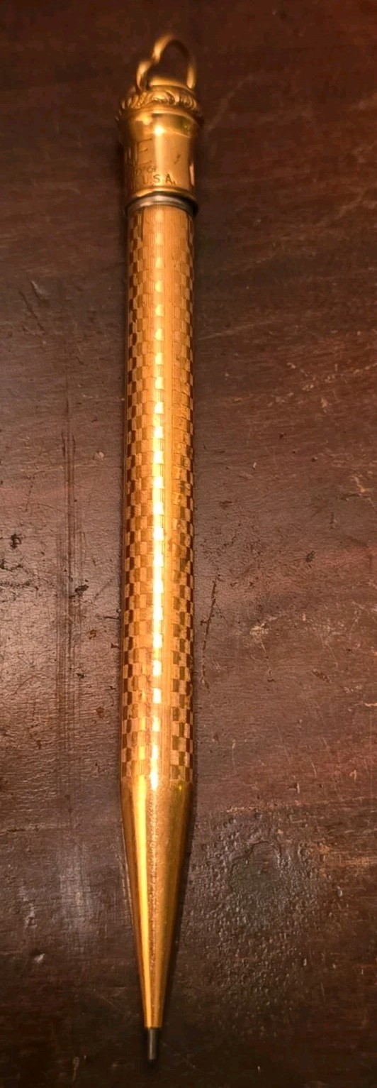 Shur-Rite Gold Filled Mechanical Pencil with and Etched Design 1920s