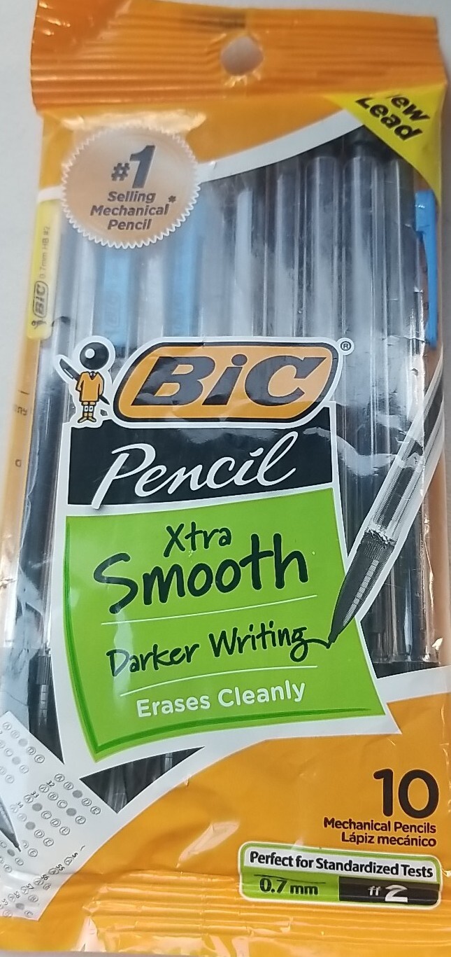 BIC Xtra-Smooth Mechanical Pencils With Erasers, Medium Point (0.7mm), 10-Count