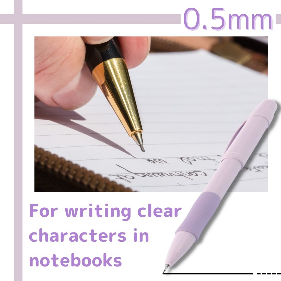 Sunstar Stationery Mechanical pen, Nicolo, 0.3mm & 0.5mm, Lavender Mist