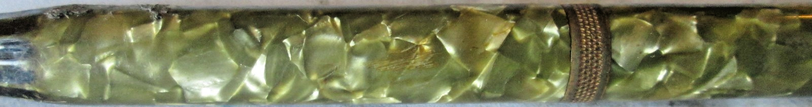 VINTAGE GREEN CELLULOID MECHANICAL PENCIL, UNBRANDED, NO LEAD OR ERASER, USED