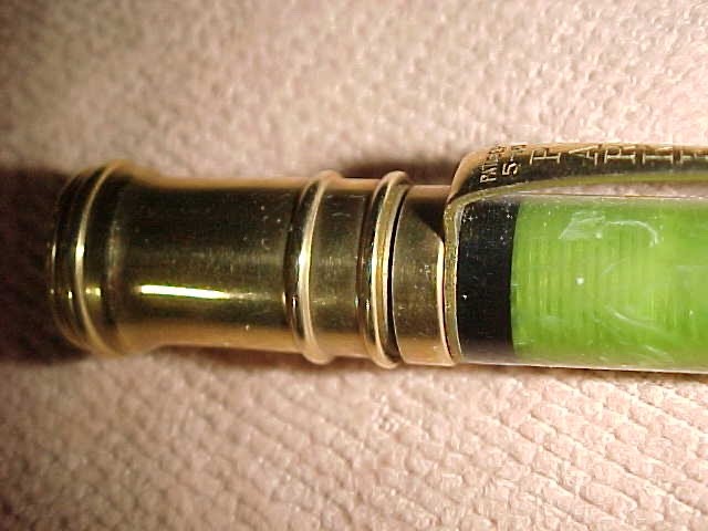 1920s PARKER JADE GREEN DUOFOLD Sr PENCIL – 5 3/4″ – GF DERBY – PARKER IMPRINT