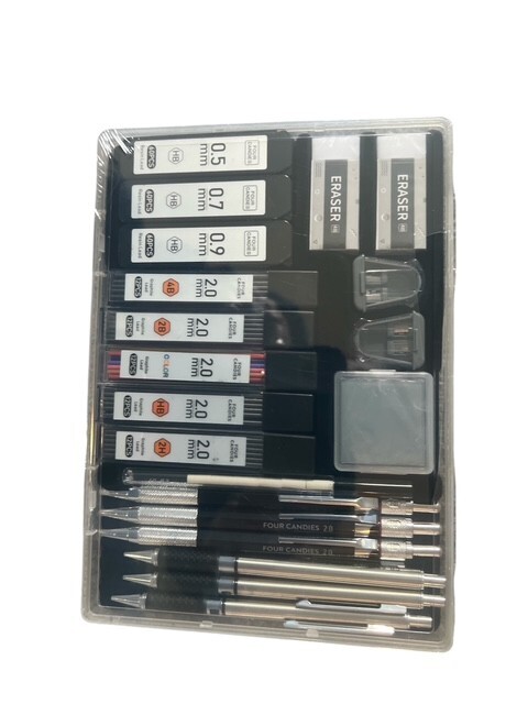 Four Candies Metal Mechanical Pencil Set 23PCS Art Drafting Pencils – SEALED