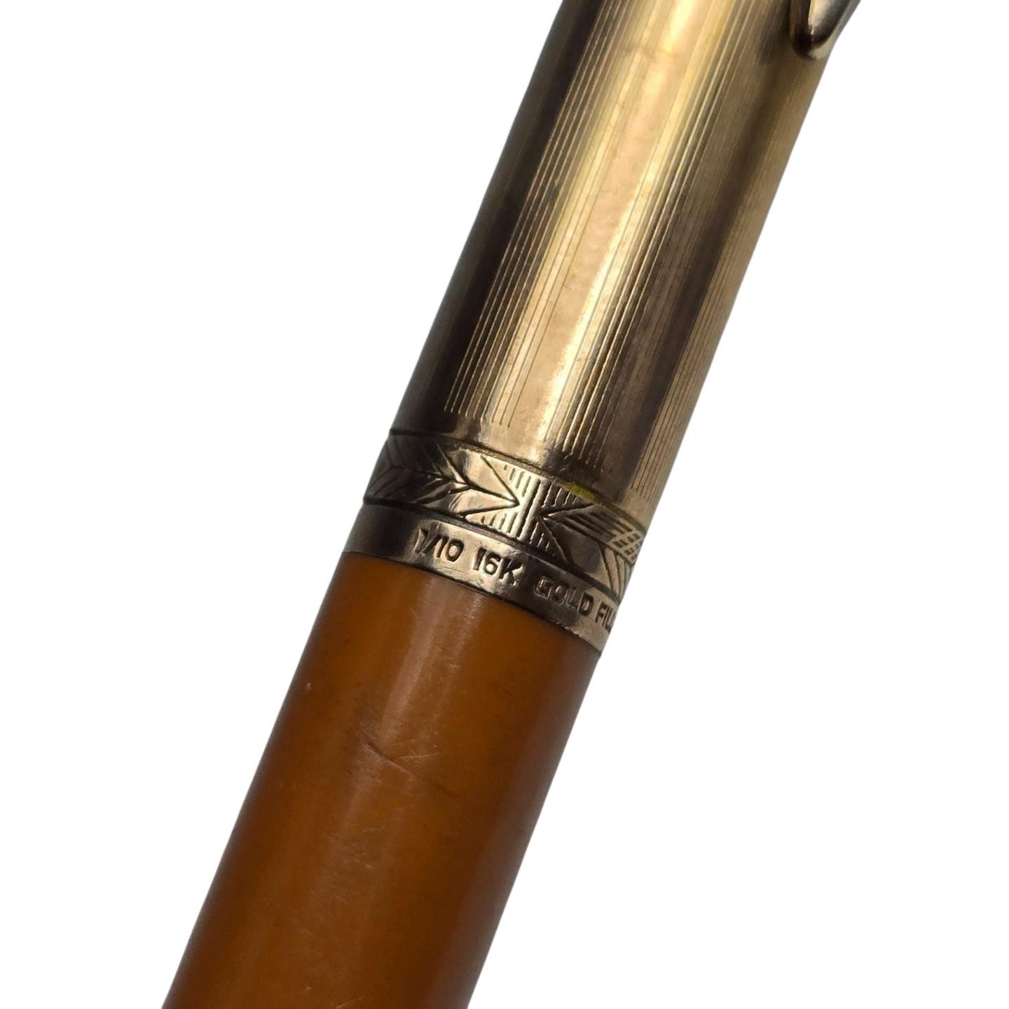 Vintage Parker 51 Mechanical Pencil Mustard / Yellowstone 1/10 16K Gold Filled