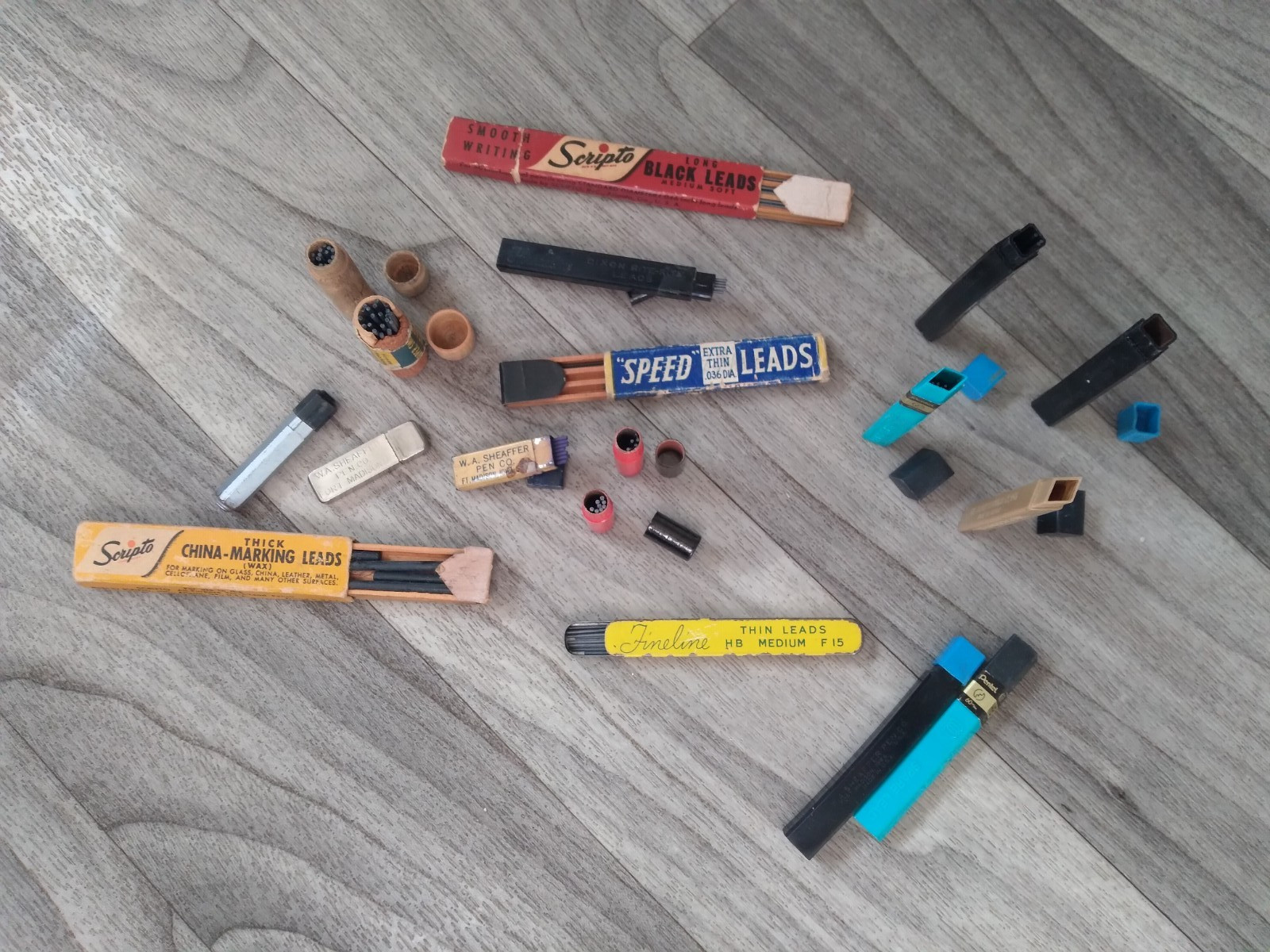 Vintage Mechanical Pencil Leads Sheaffer Scripto Pentel Blue Lead Lot