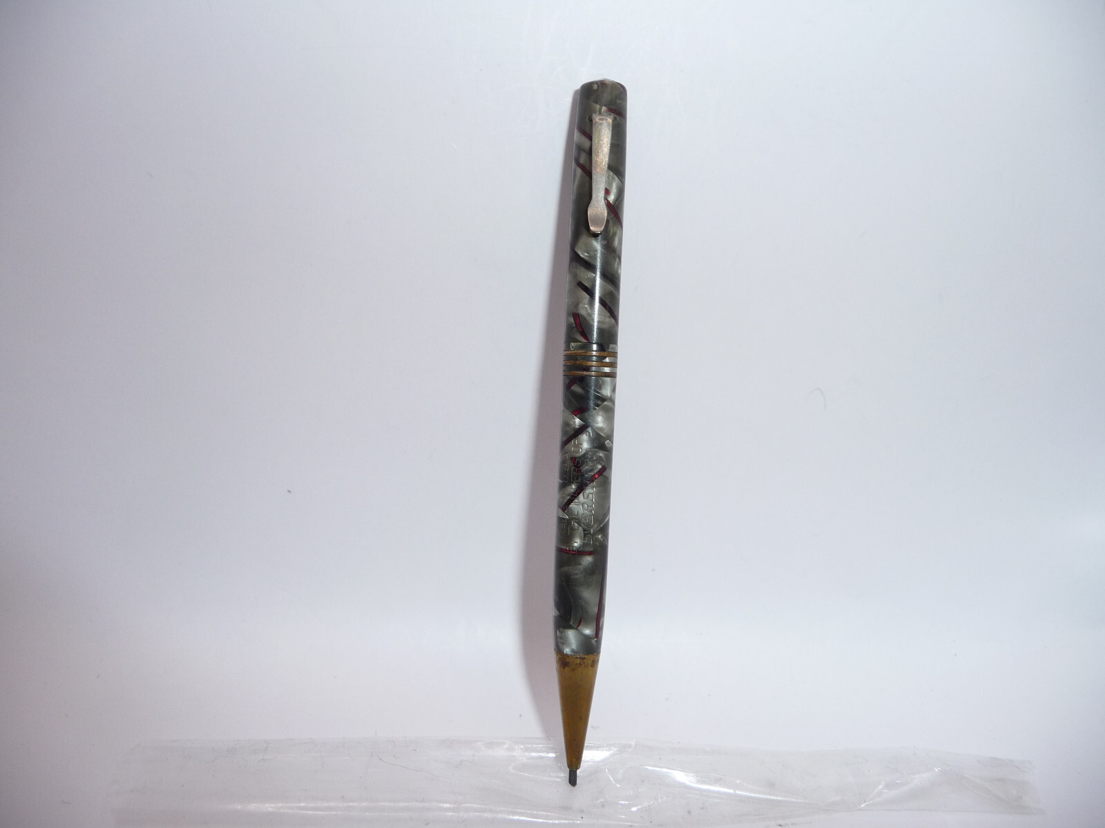 Eversharp Vintage Bantam Gray with red streaks marble pencil working