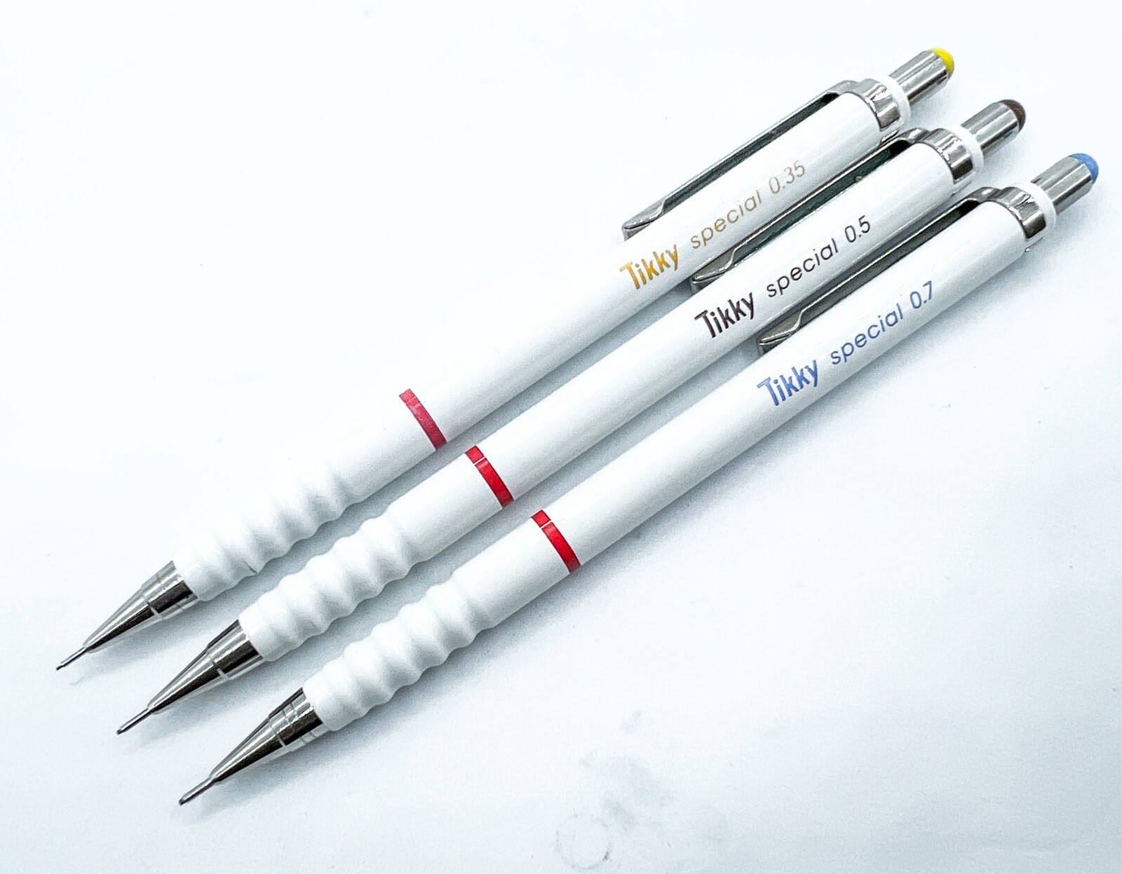 NOS Rotring Tikky Special white 3pcs set Mechanical pencil With Pouch