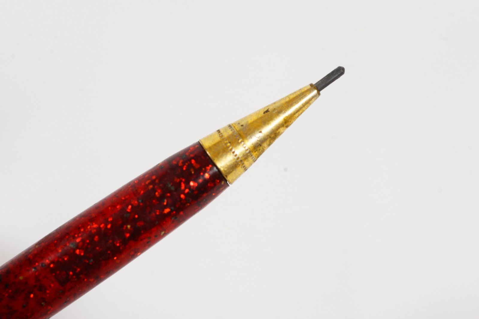 Pocket Mechanical Pencil Red Speckled Celluloid Pencil