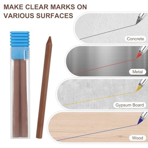 Carpenter Pencil Lead Refills 8 Pack 5.6mm 2B Graphite Break Resistant for Wood