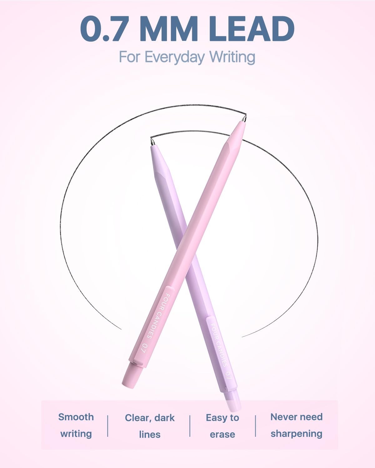 6PCS Cute Mechanical Pencil Set with 372 Leads & Erasers, 0.7mm Medium Point,…