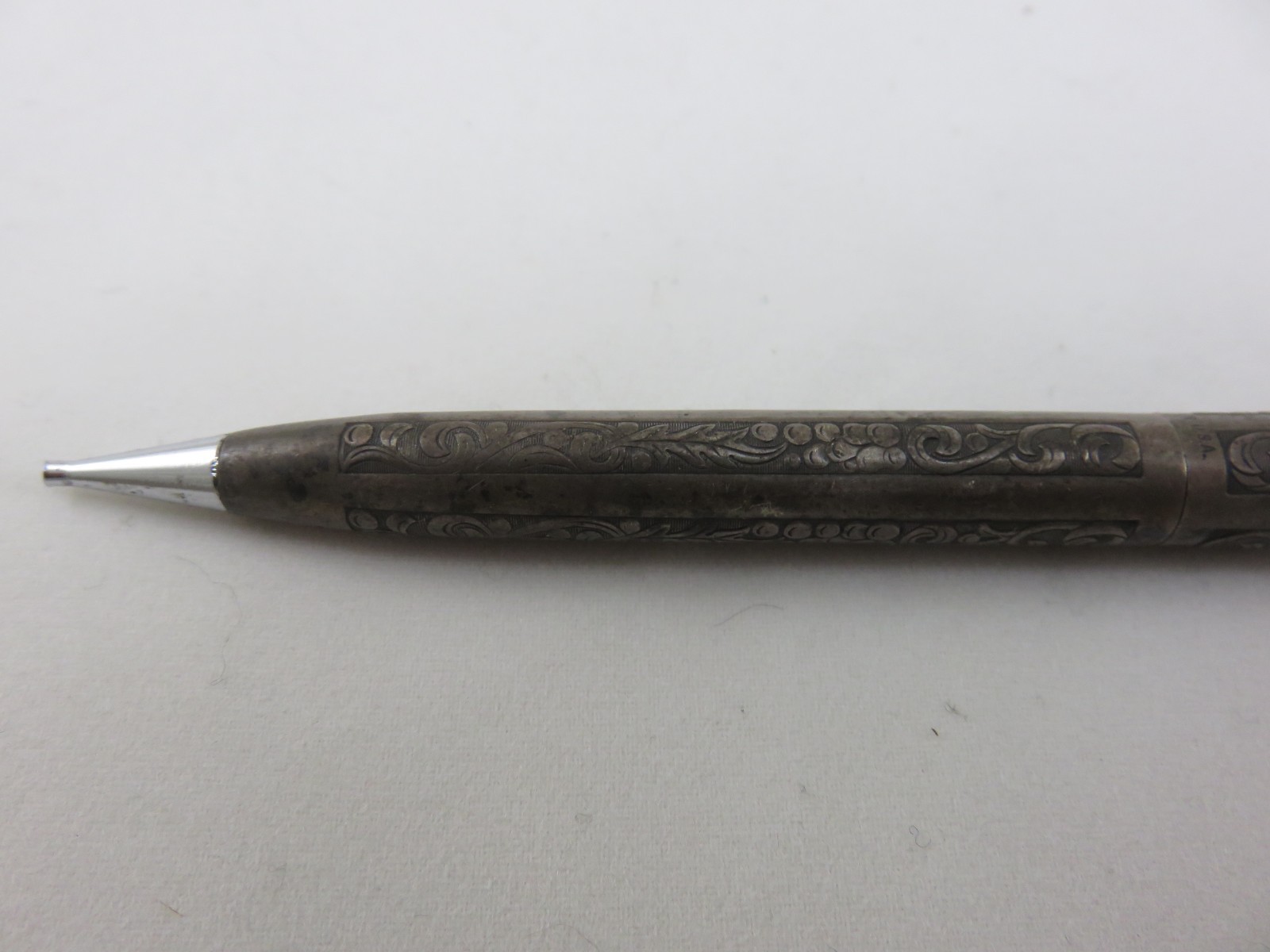 Scheaffer Sterling Silver Mechanical Pencil 5″L Grapevine Pattern Vintage USA