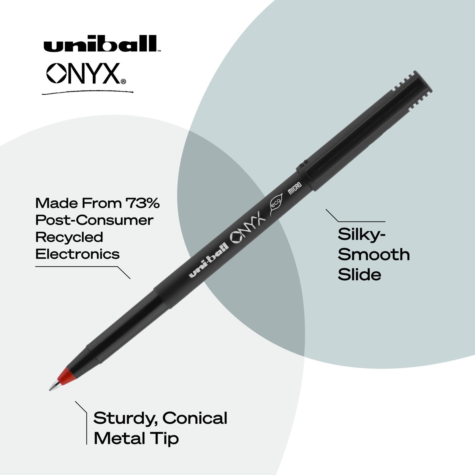 uni-ball ONYX Rollerball Pen, Micro Point (0.5mm), Red, 12 C Office Product