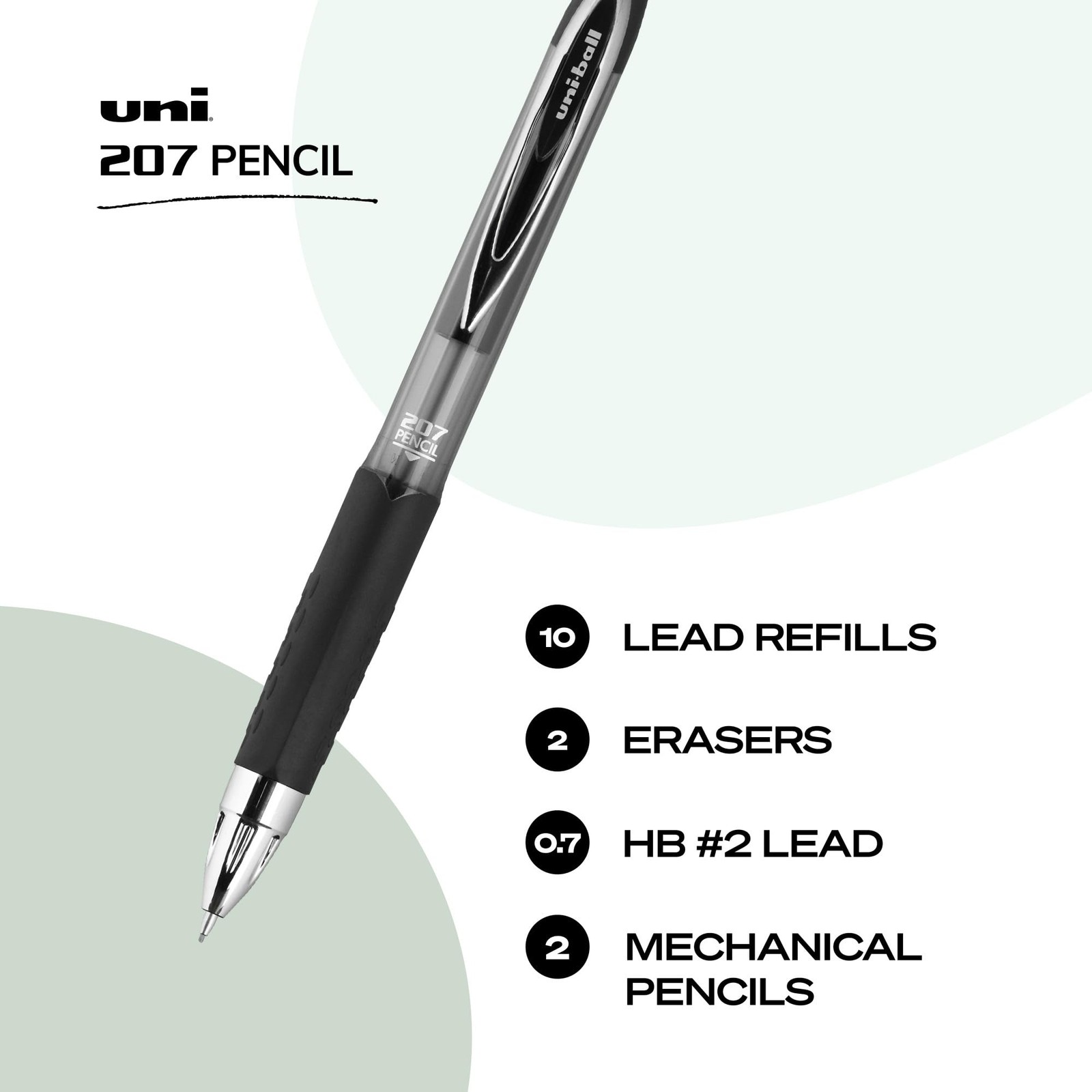 uniball™ 207 Mechanical Pencil Starter Kit, 0.7mm, 1 Count (Pack of 2), Black