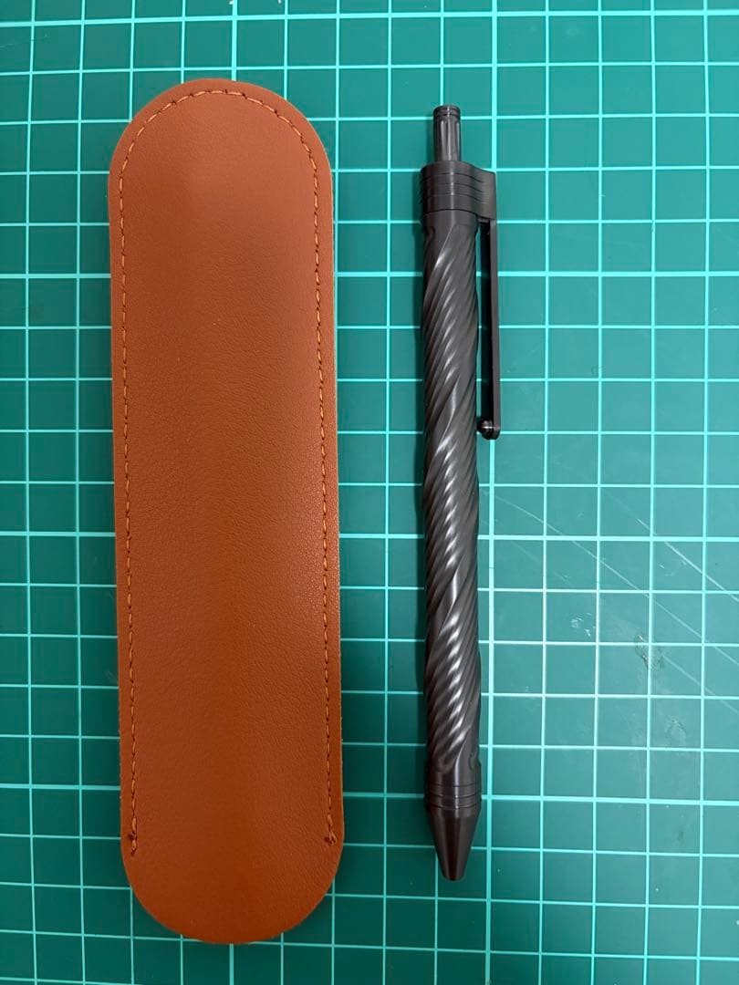 Twist Design Mechanical Pencil Body Metallic Gray Made of Zirconium Alloy