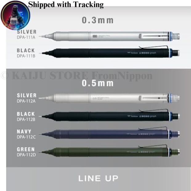 Tombow Mechanical Pencil 0.5mm MONO Monograph Fine Wide Field of View Low Center