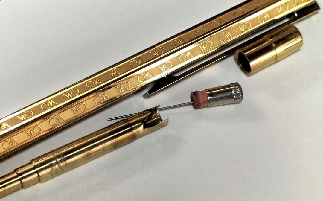 Caran d’Ache Ecridor Hexagonal Mechanical Pencil Gold 18K Gold Plated